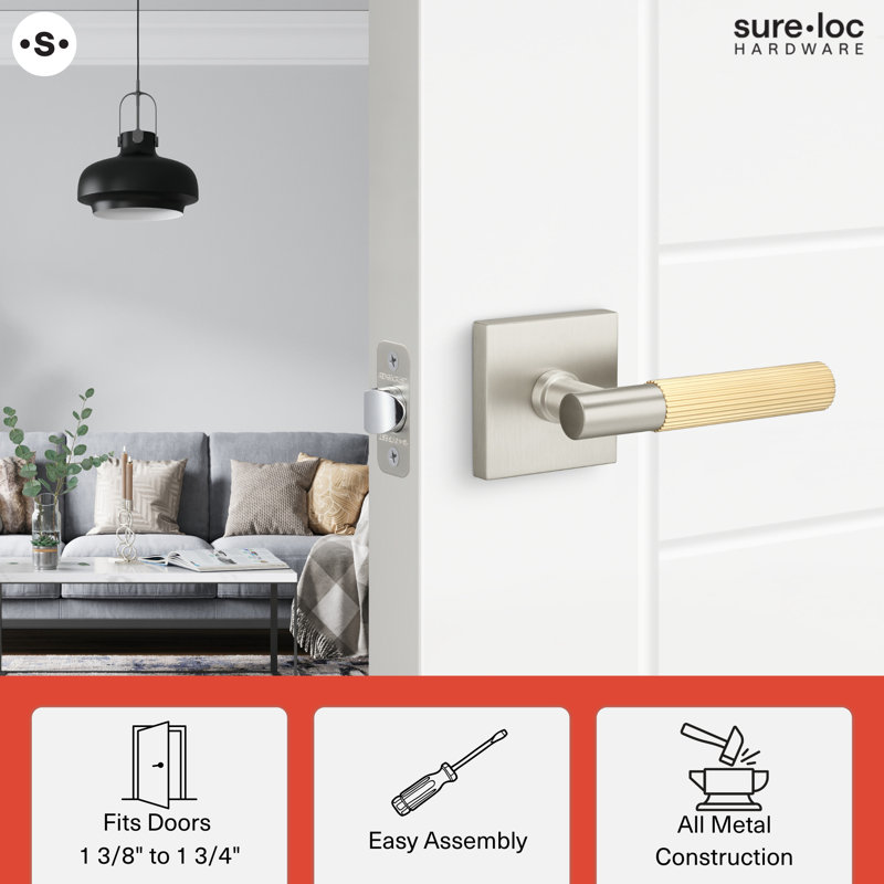 Sure-Loc Hardware Aspra Square Privacy Rosette, Knurled Grip
